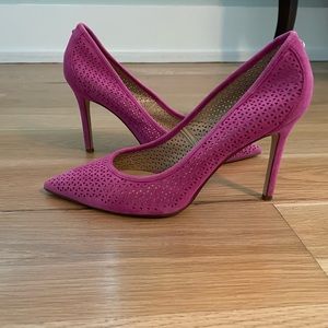 Sam Edelman hot pink suede cutout pumps size 9